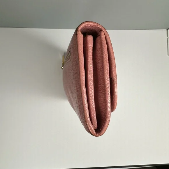 Miu Miu Pink Madras Leather Long Wallet - Picture 4 of 13